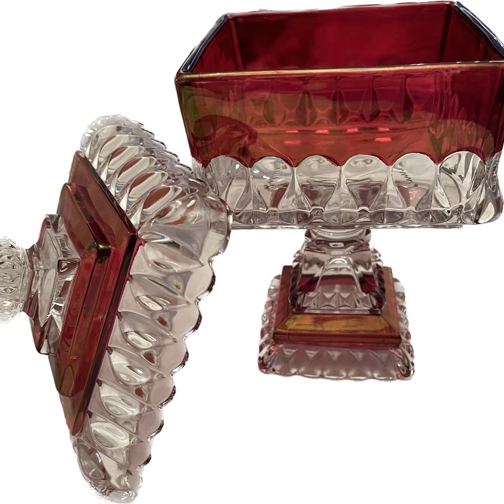 Vintage Westmoreland ruby glass candy dish.